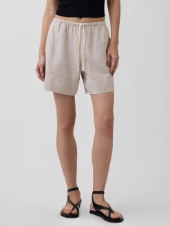 6" Linen-Blend Easy Shorts