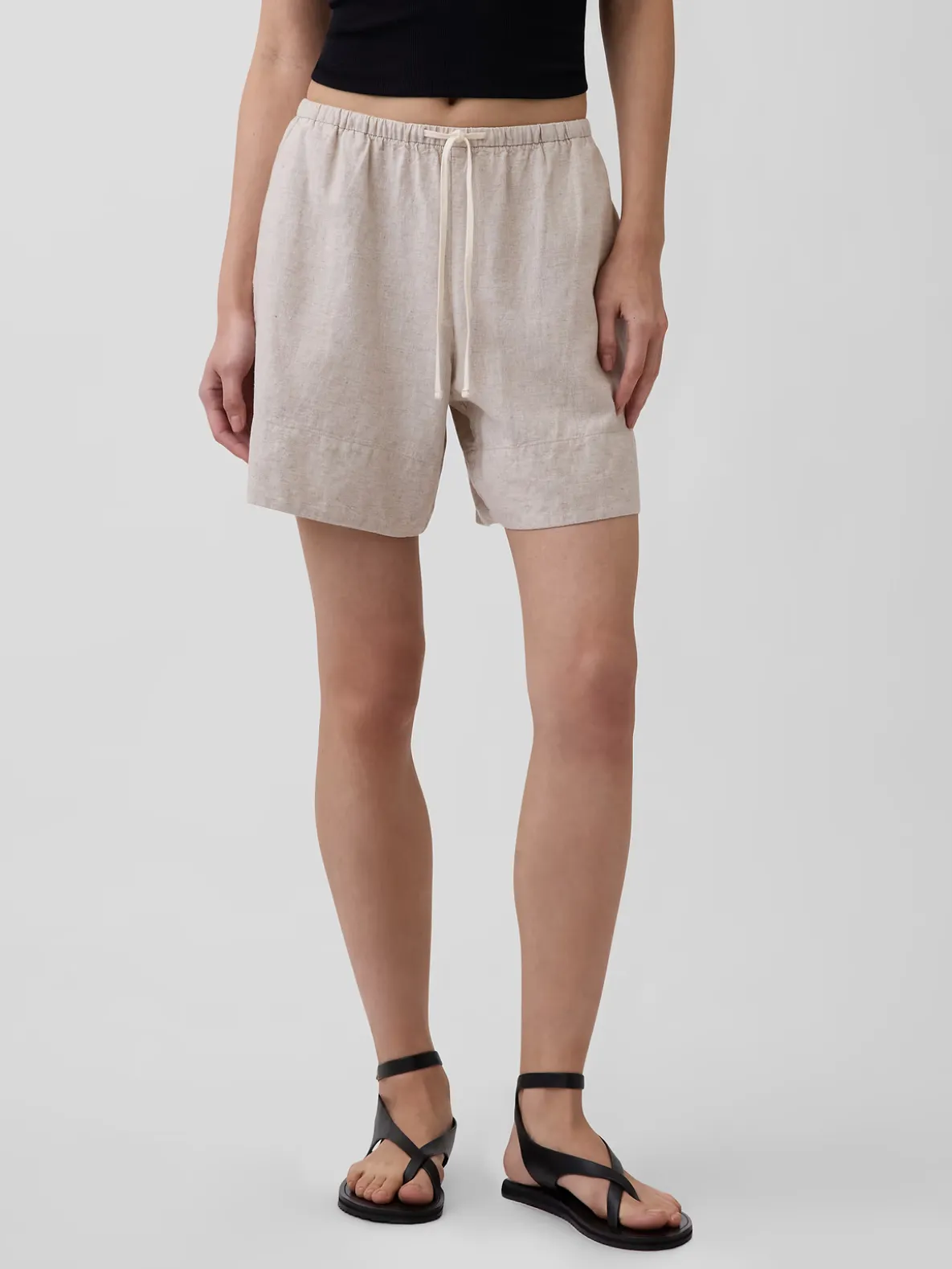 6" Linen-Blend Easy Shorts