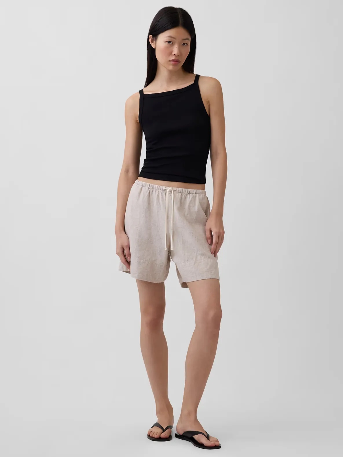 6" Linen-Blend Easy Shorts