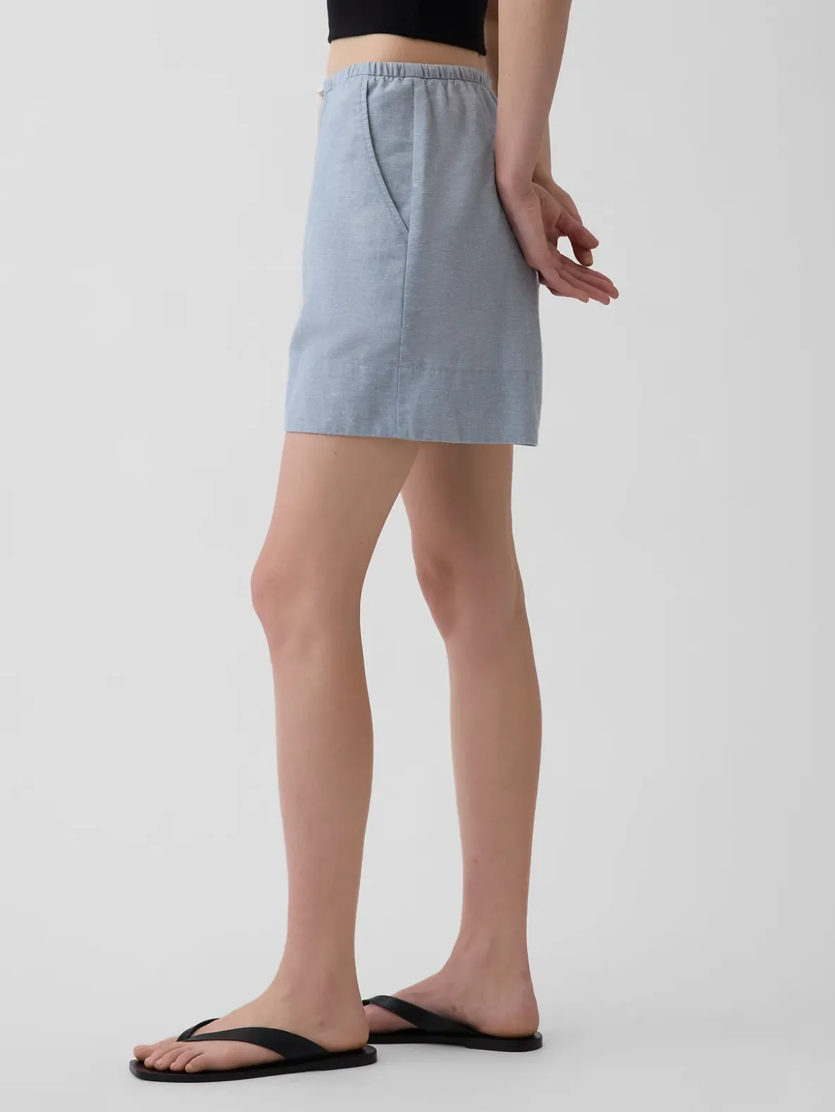 6" Linen-Blend Easy Shorts