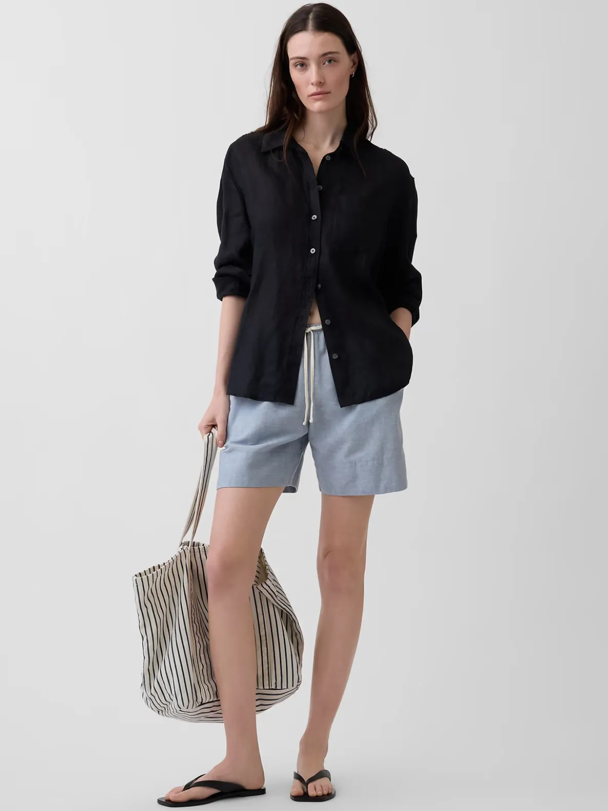 6" Linen-Blend Easy Shorts