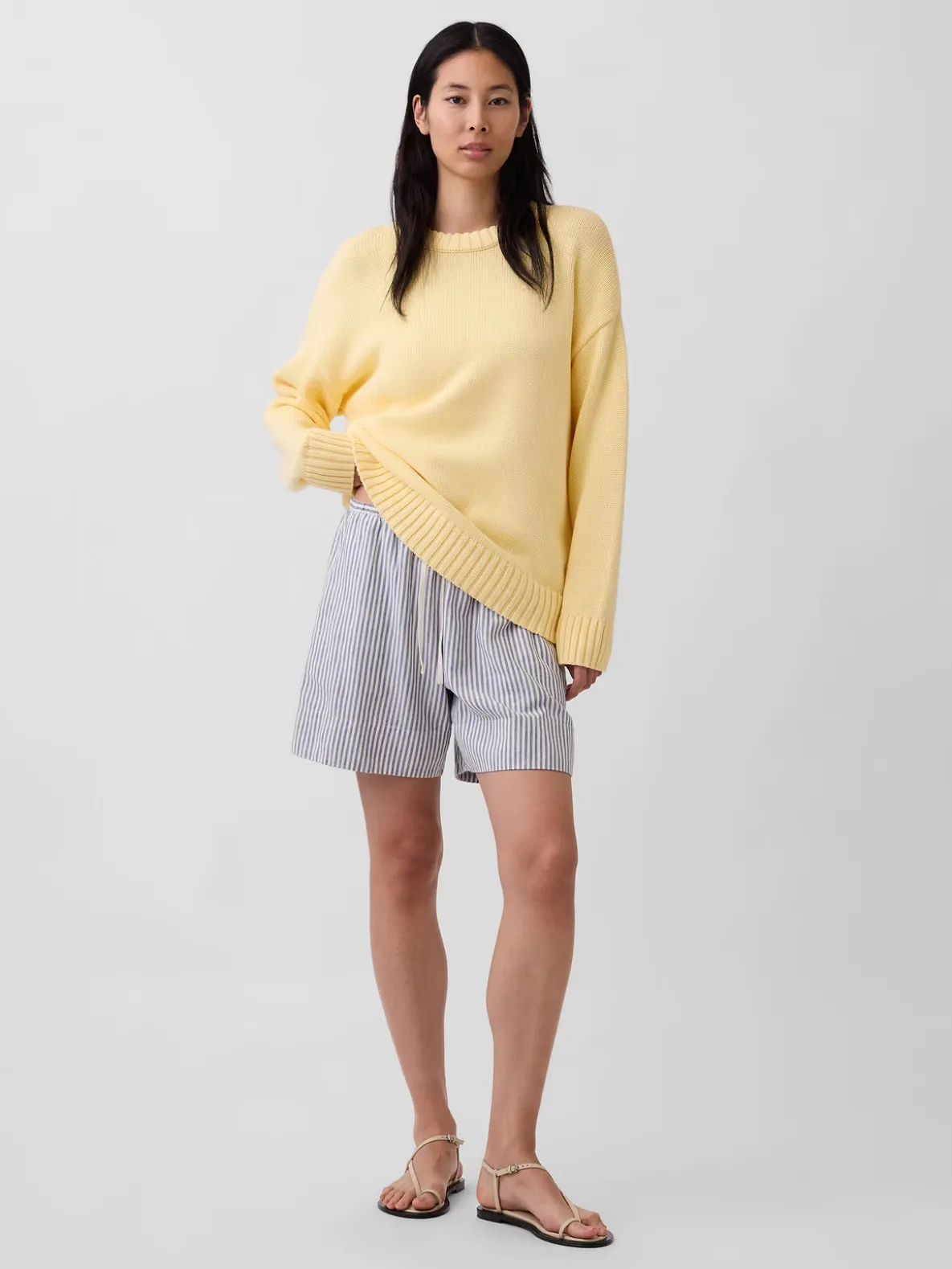 6" Linen-Blend Easy Shorts