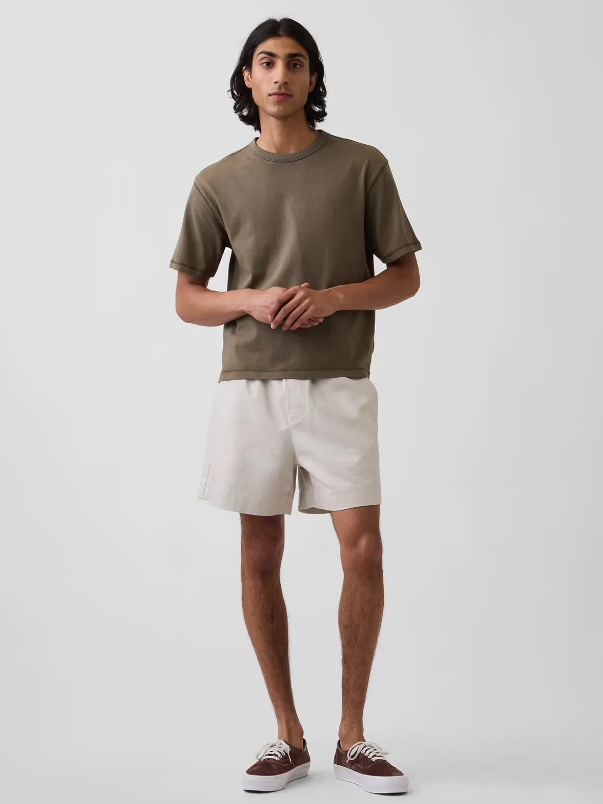 5.5" Linen-Blend Relaxed Shorts
