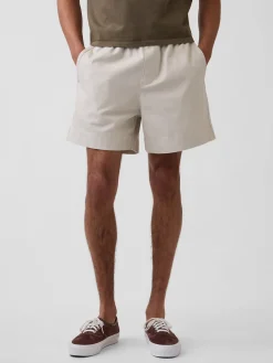 5.5" Linen-Blend Relaxed Shorts