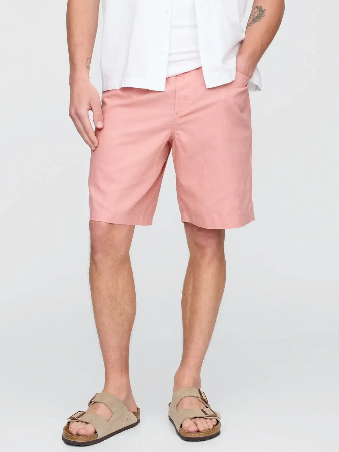 9" Linen-Cotton Easy Shorts