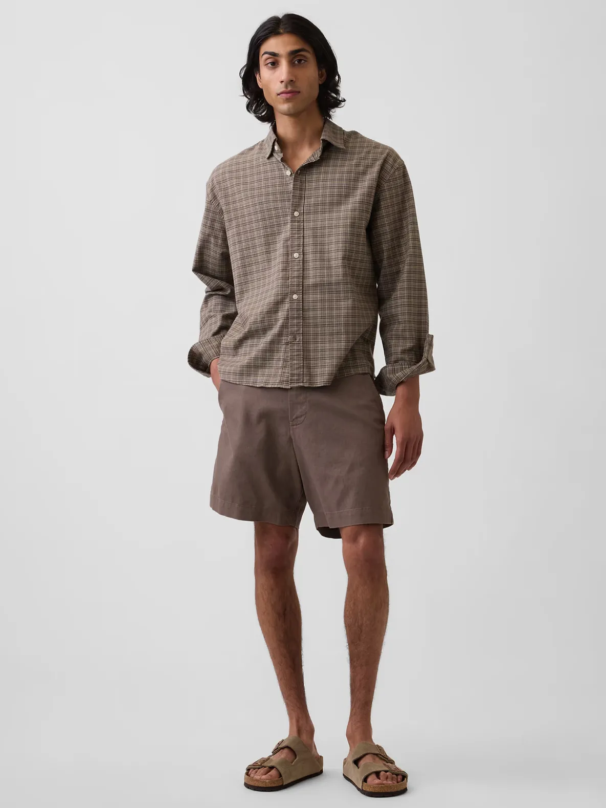7.5" Linen-Cotton Shorts