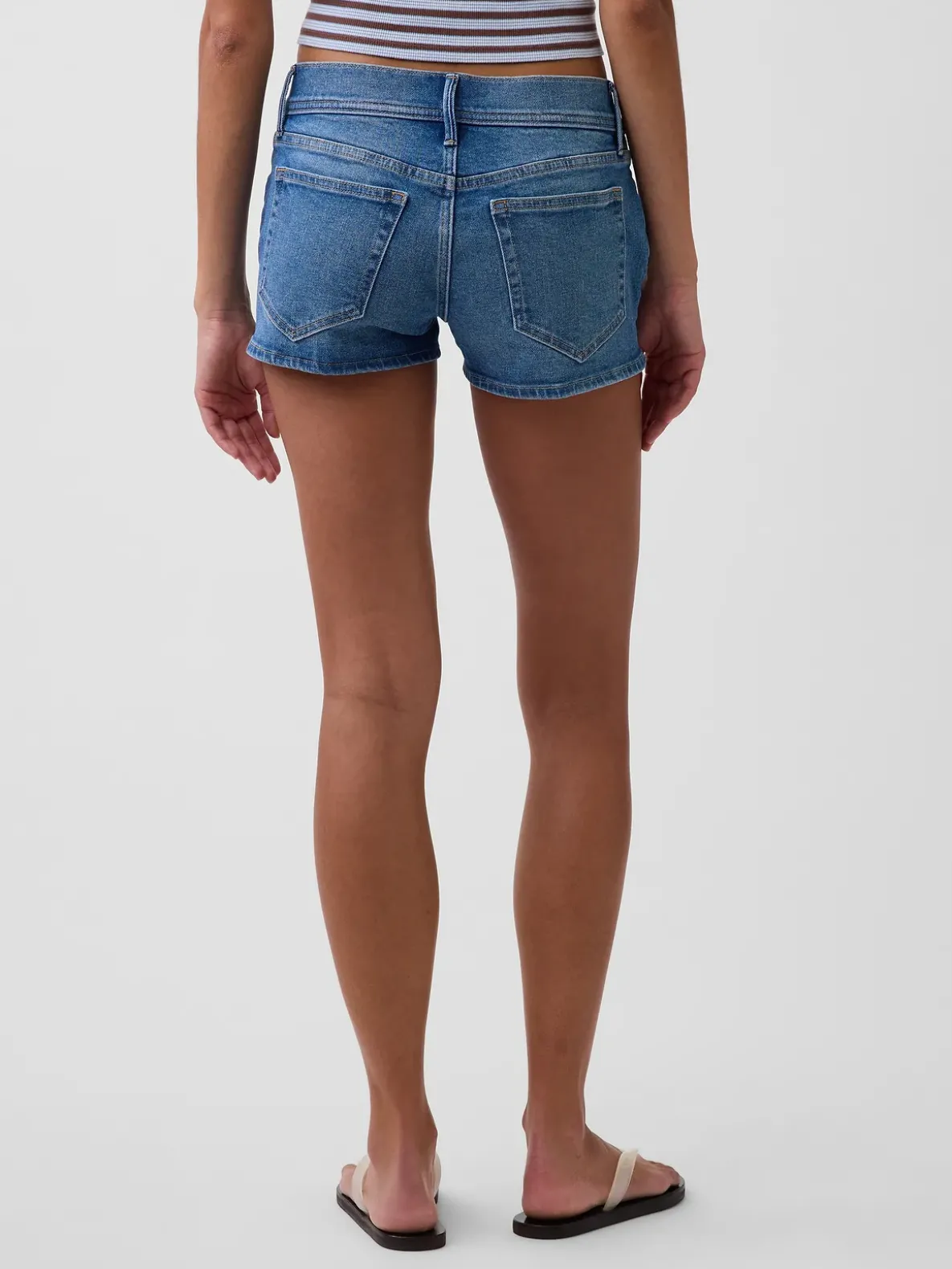 3" Low Rise Lace-Up Denim Shorts