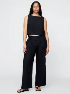365 Low Rise Linen-Blend Trousers