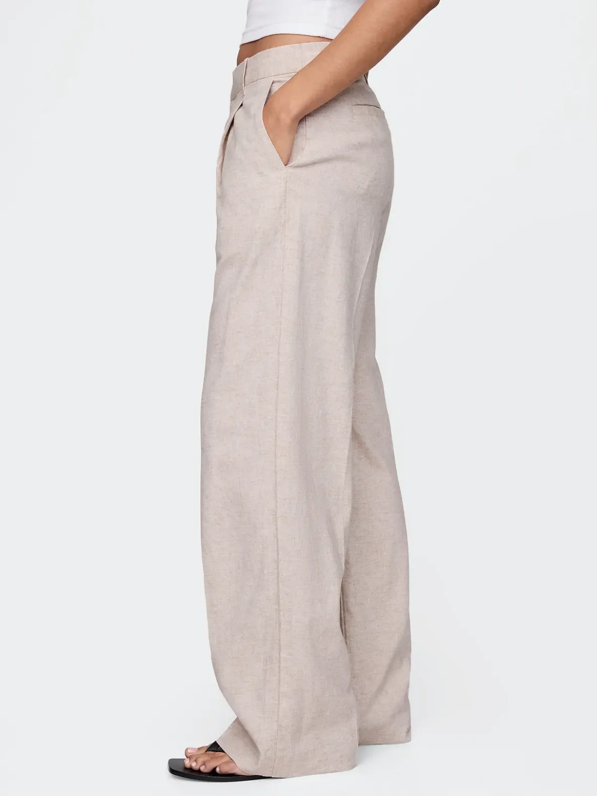 365 Low Rise Linen-Blend Trousers