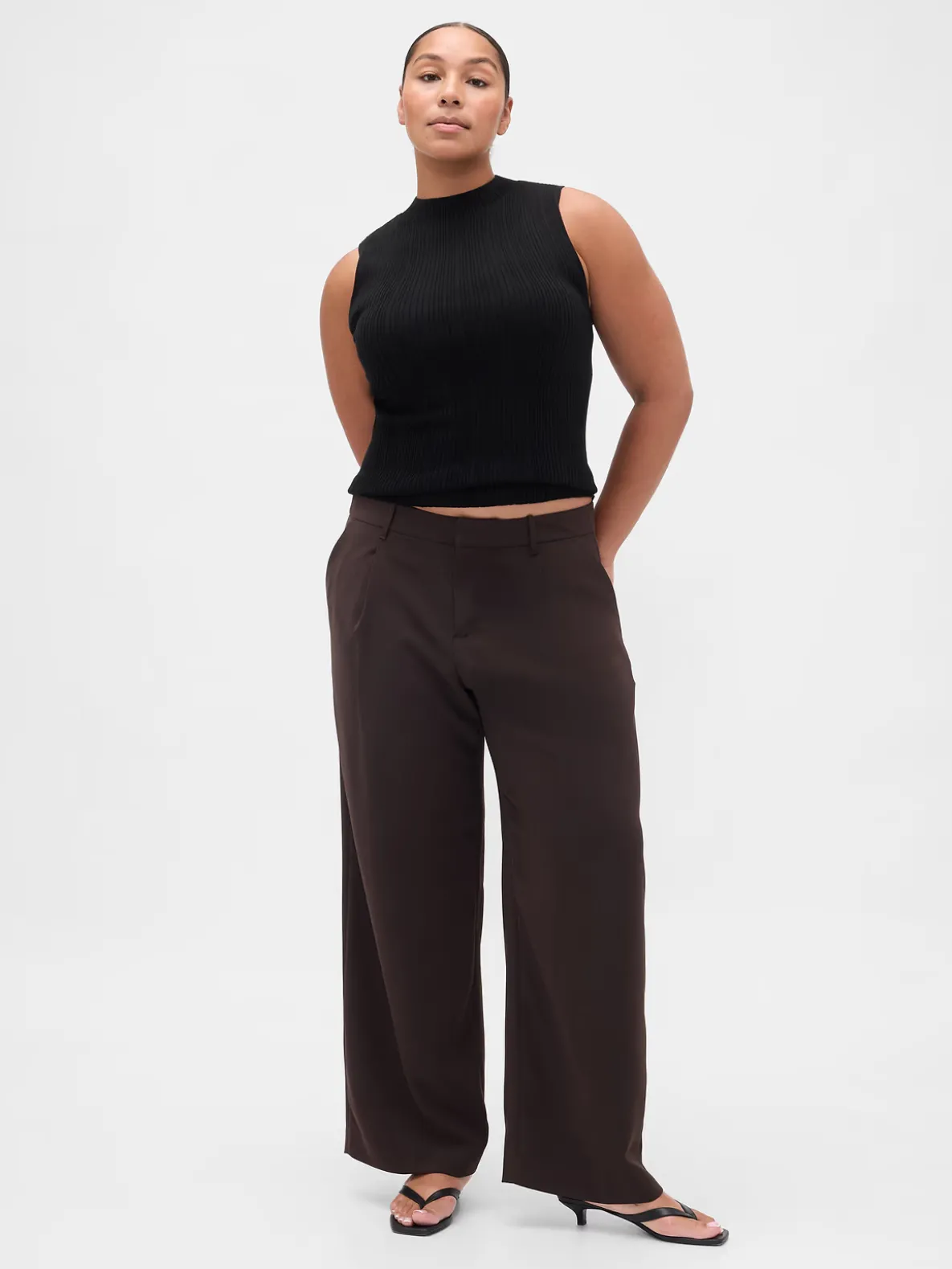365 Low Rise Pleated Wide-Leg Trousers