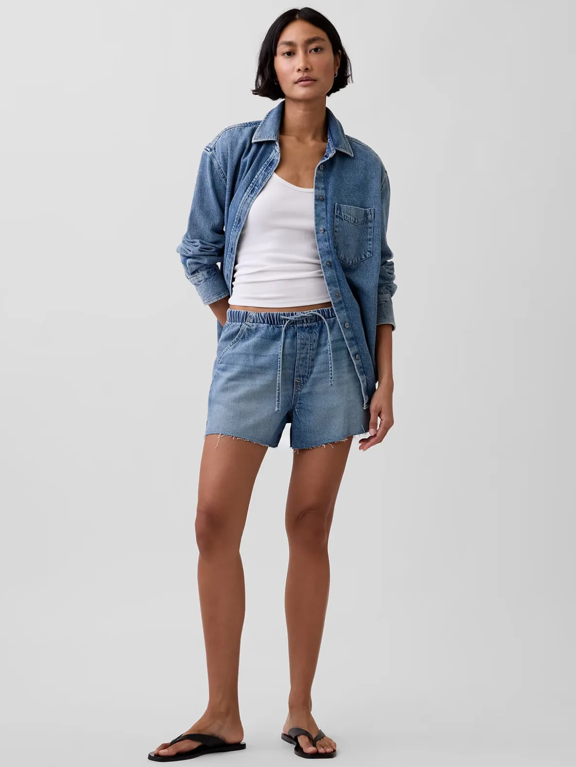 3.5” Low Slung Easy Denim Shorts