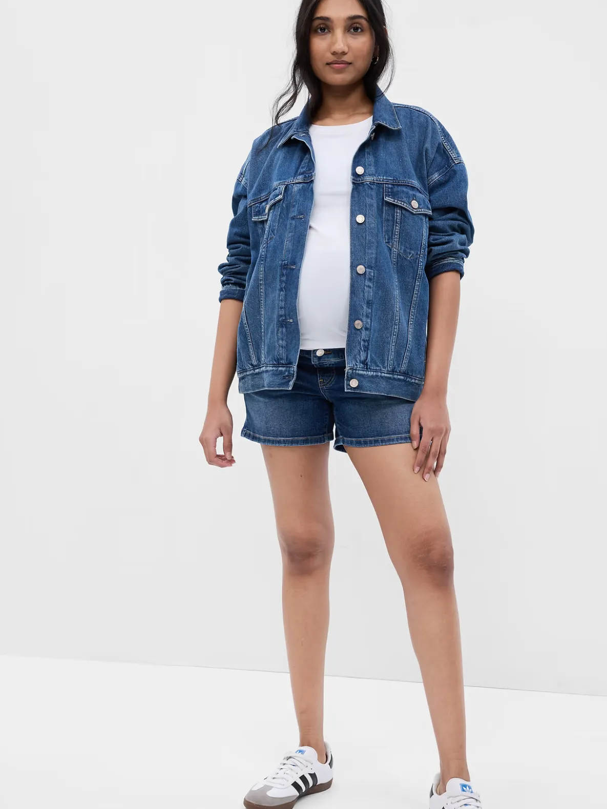 4" Maternity Full Panel Denim Shorts