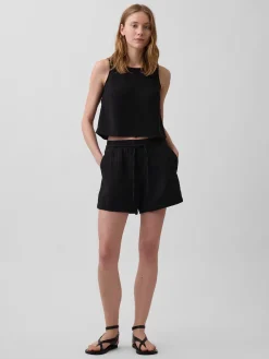 4" Mid Rise Cotton Gauze Easy Shorts
