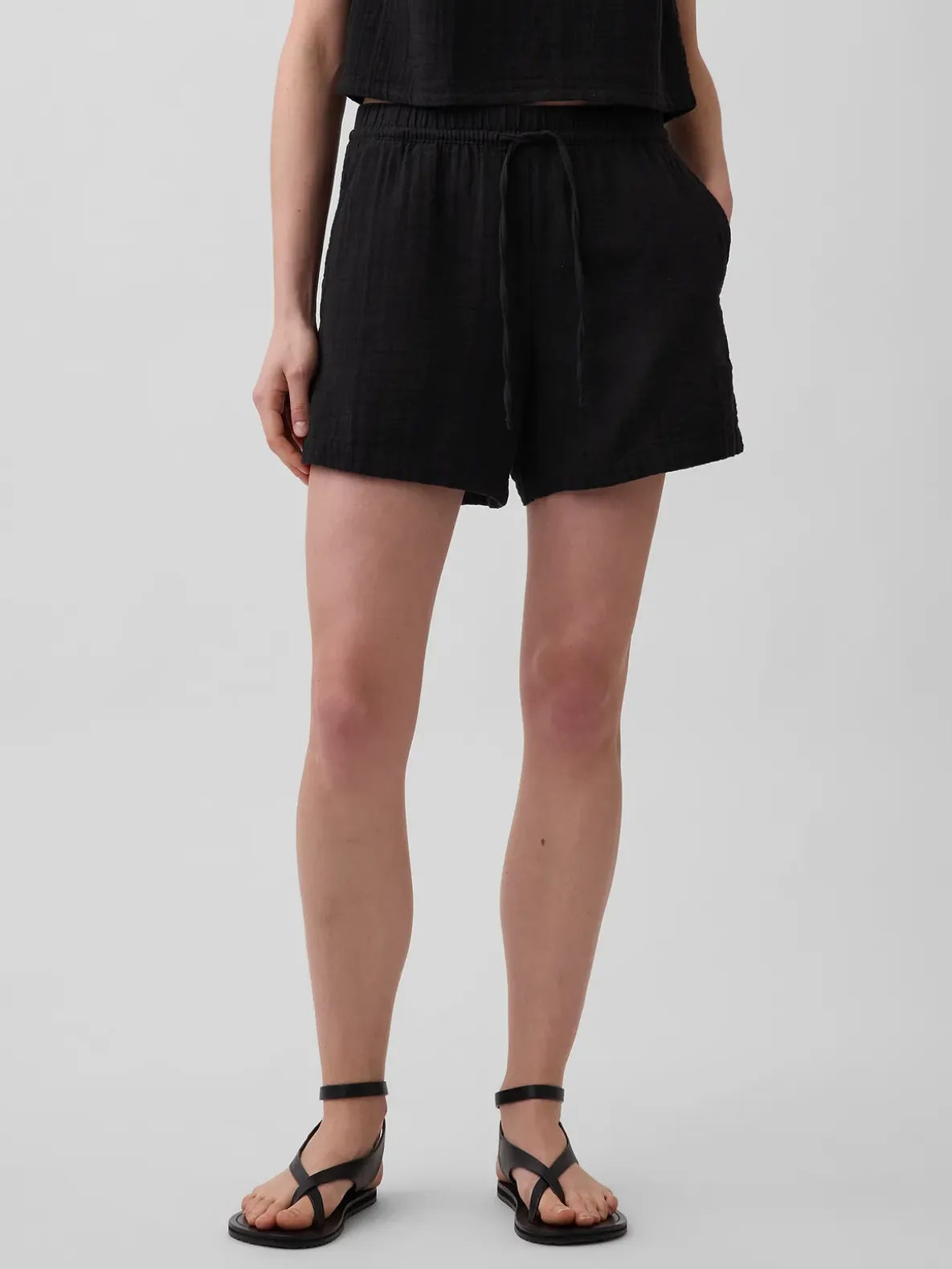 4" Mid Rise Cotton Gauze Easy Shorts