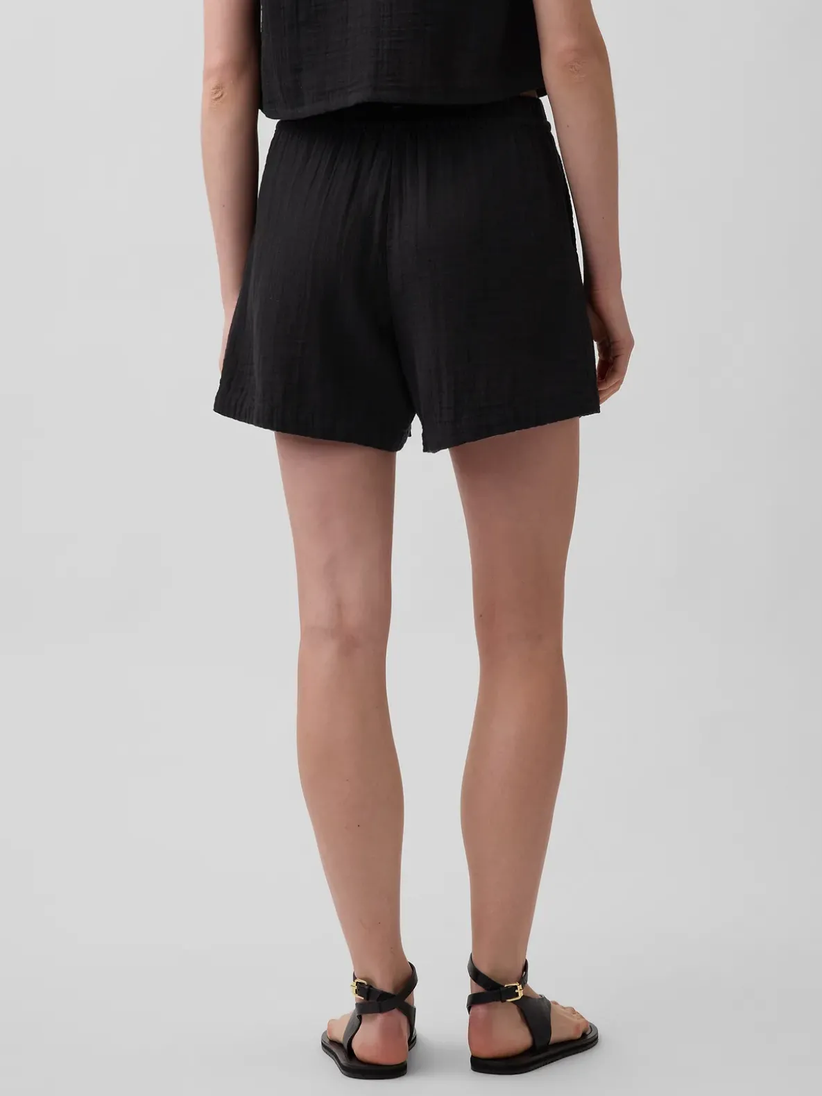 4" Mid Rise Cotton Gauze Easy Shorts