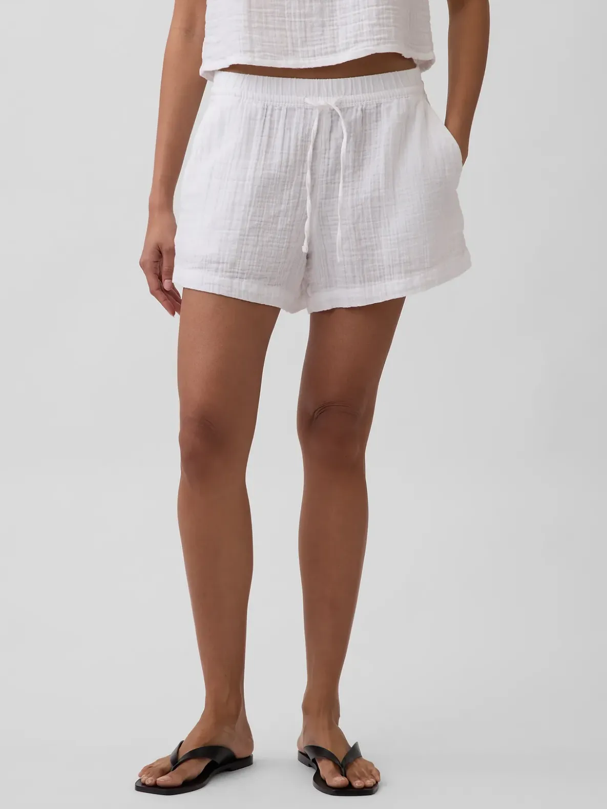 4" Mid Rise Cotton Gauze Easy Shorts