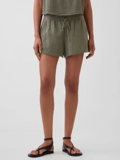 4" Mid Rise Cotton Gauze Easy Shorts