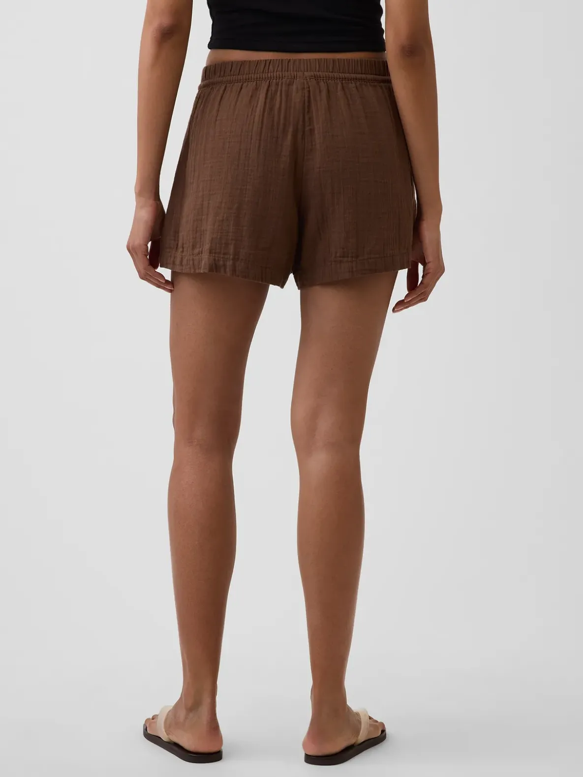4" Mid Rise Cotton Gauze Easy Shorts