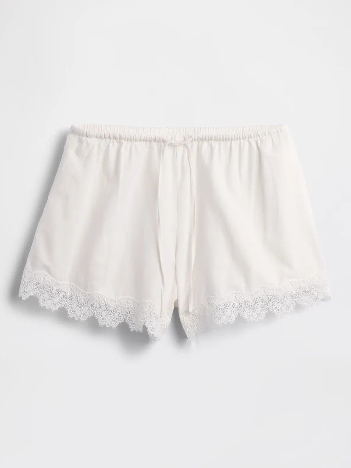 4" Mid Rise Linen-Blend Lace-Trim Shorts