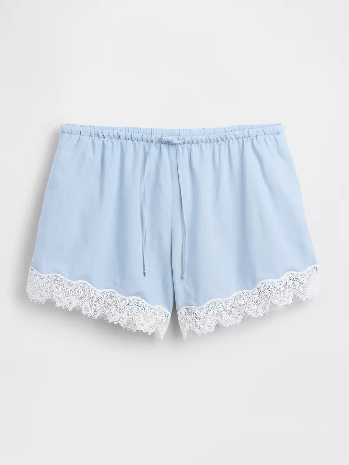 4" Mid Rise Linen-Blend Lace-Trim Shorts