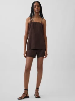 4" Mid Rise Linen-Blend Shorts