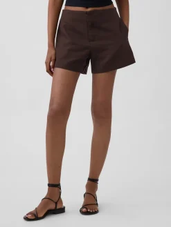 4" Mid Rise Linen-Blend Shorts