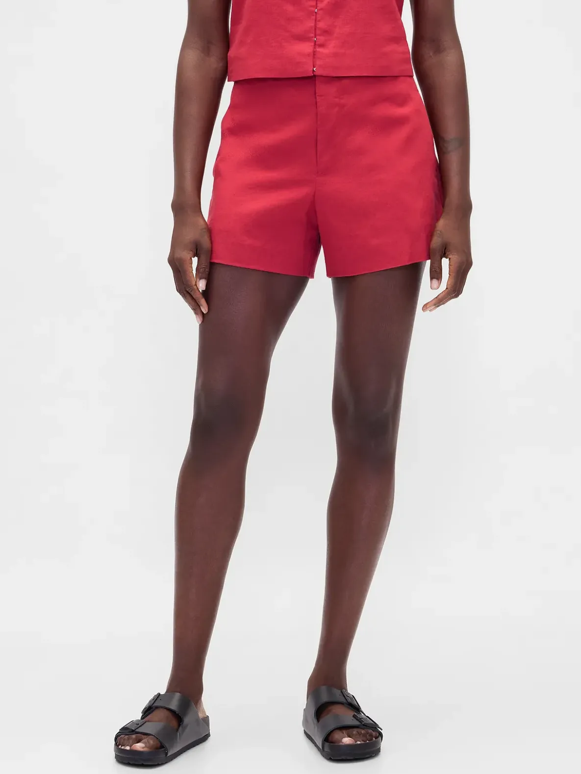 4" Mid Rise Linen-Blend Shorts