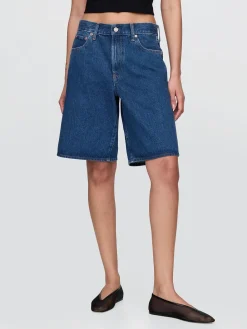 11" Mid Rise Longline Denim Shorts