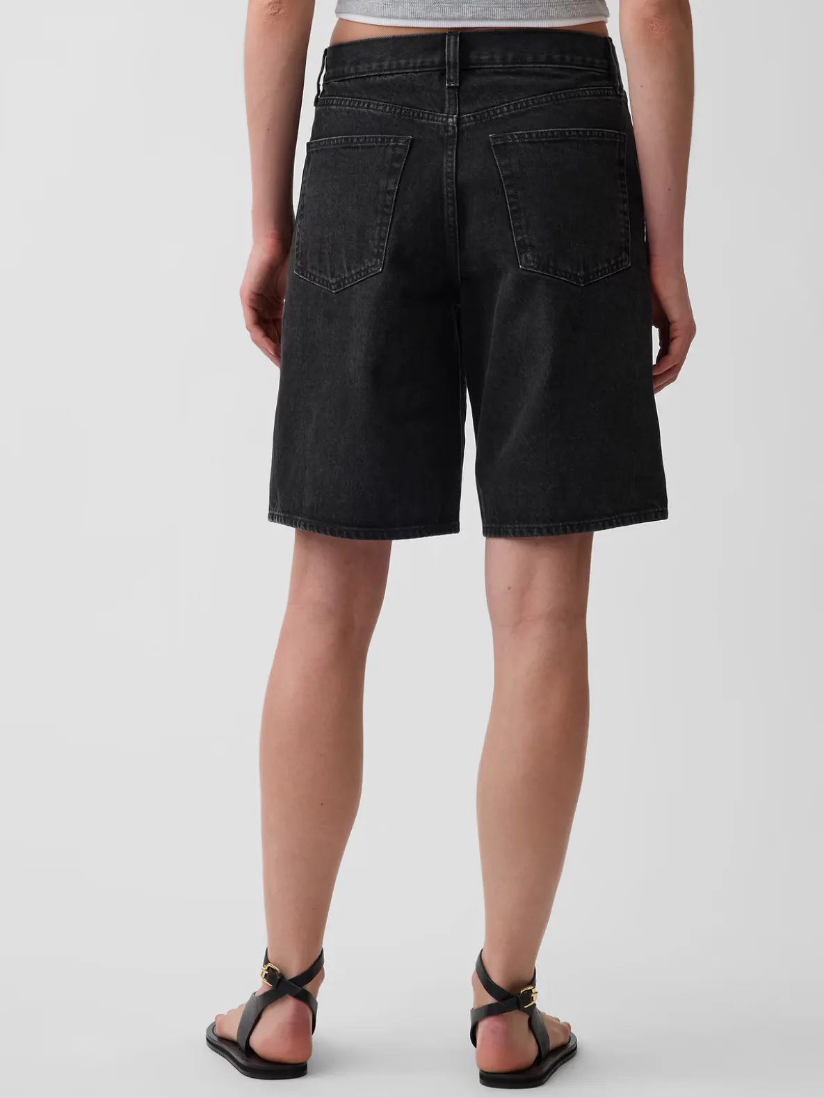 11" Mid Rise Longline Denim Shorts