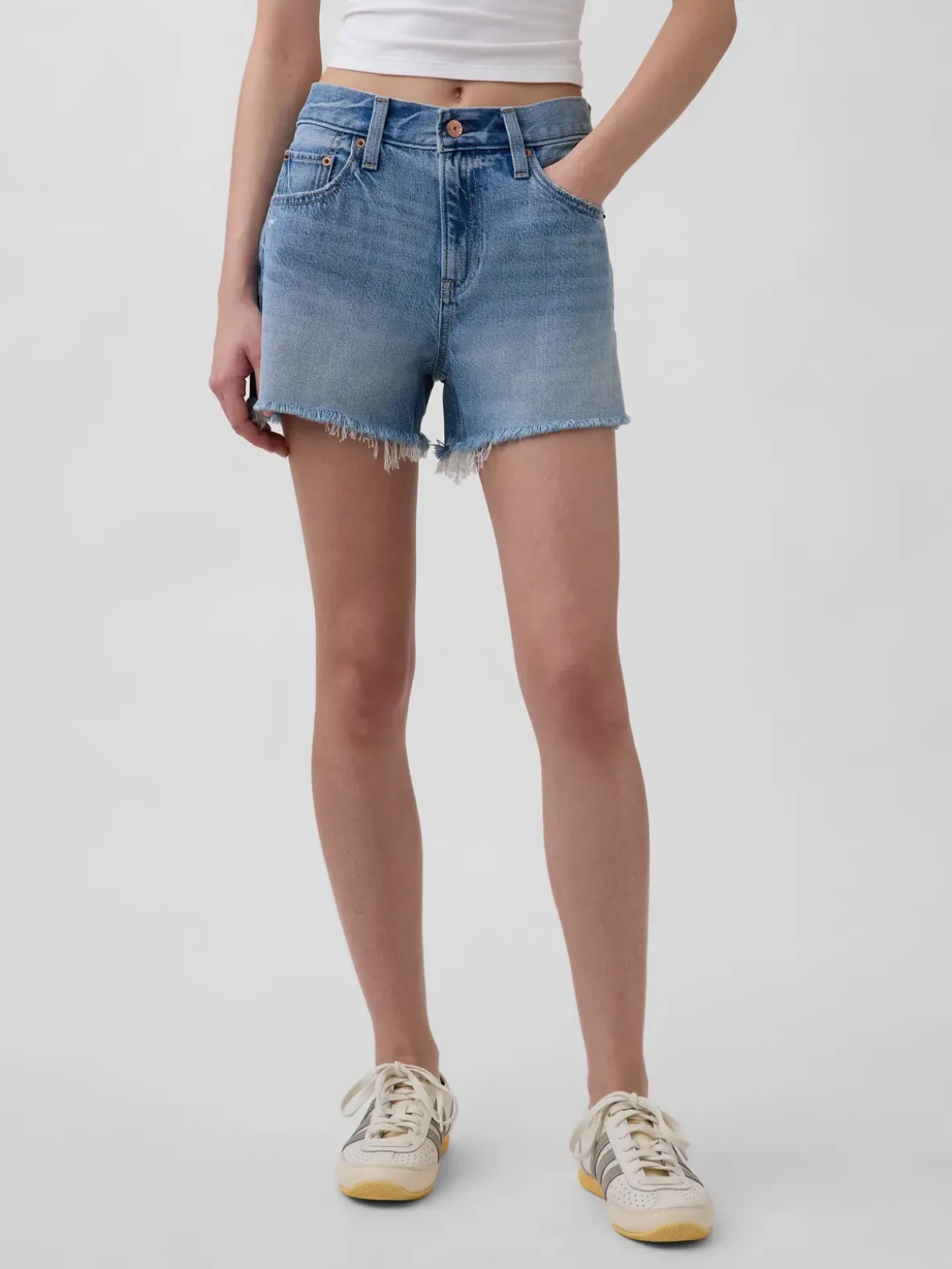 4" Mid Rise UltraSoft Relaxed Cutoff Shorts