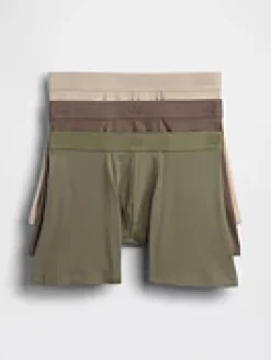 5" Organic Stretch Cotton Boxer Briefs (3-Pack)