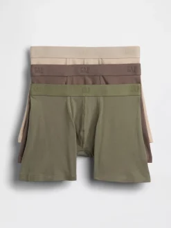 5" Organic Stretch Cotton Boxer Briefs (3-Pack)
