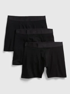 5" Organic Stretch Cotton Boxer Briefs (3-Pack)