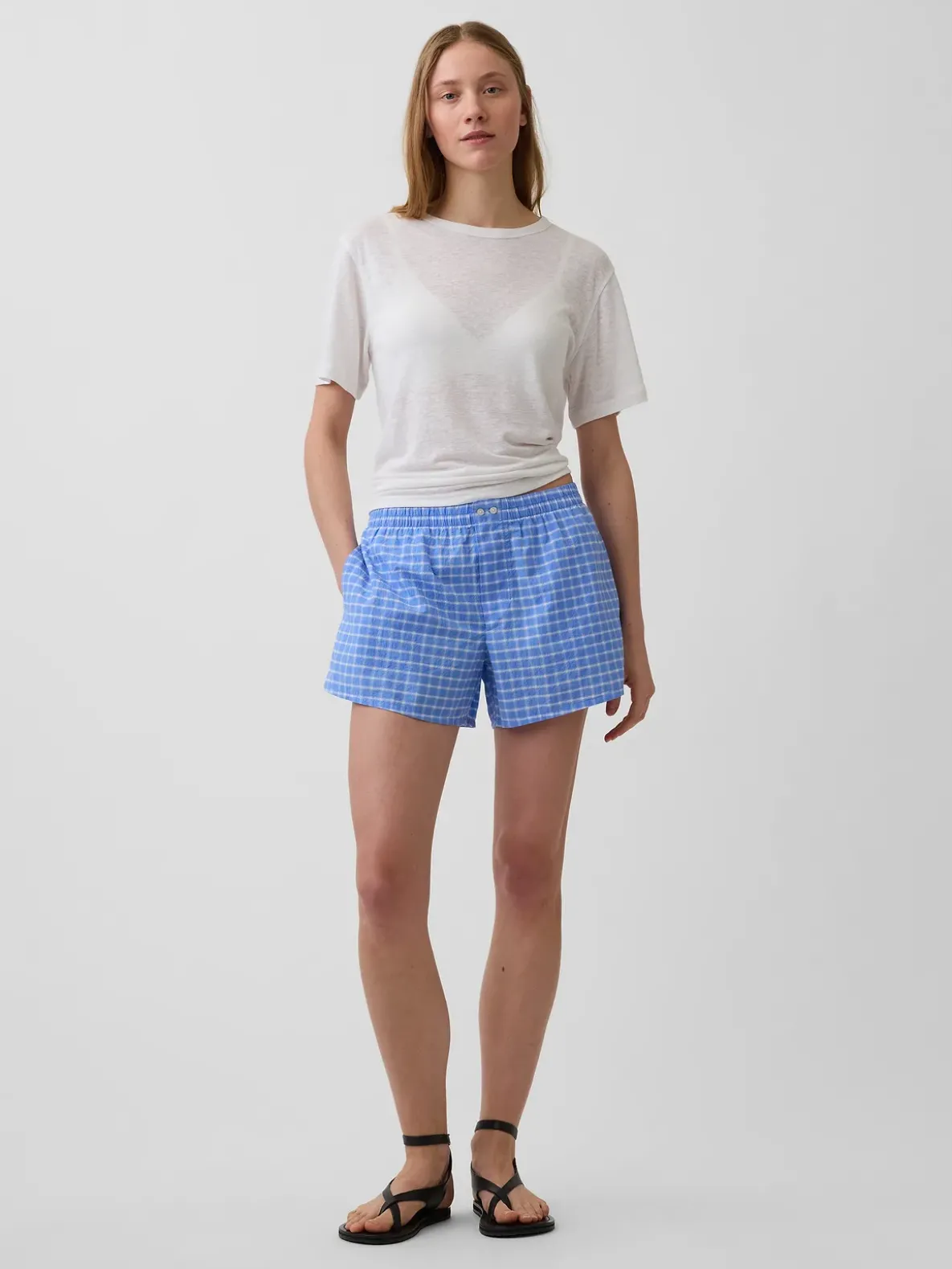 4" Seersucker Plaid Boxer Shorts