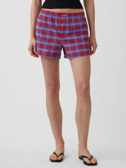 4" Seersucker Plaid Boxer Shorts