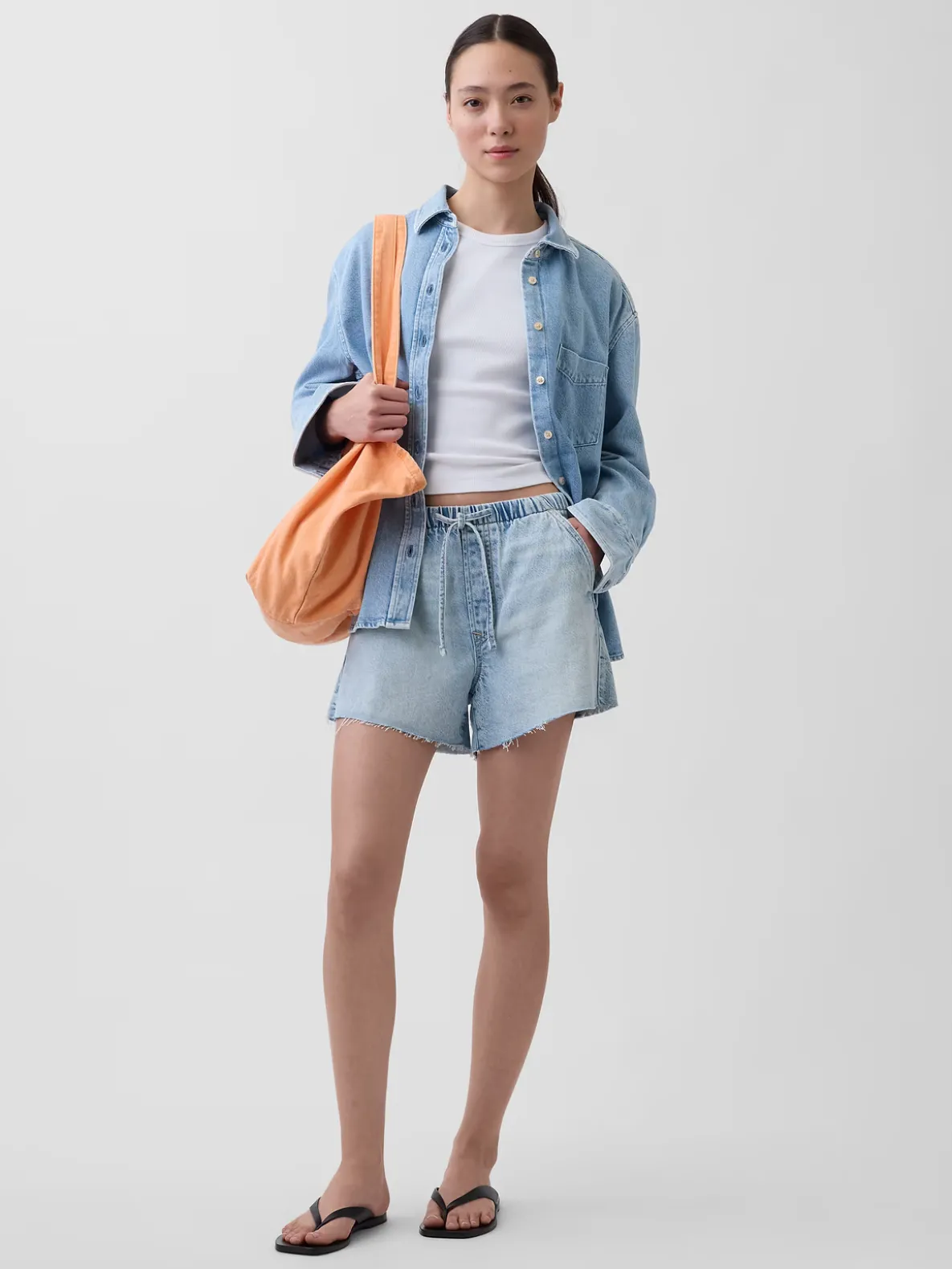 3.5” UltraSoft Low Slung Easy Denim Shorts