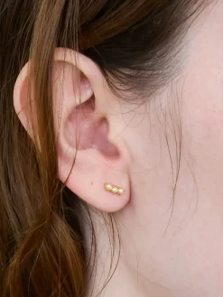 Admiral Row Gold Pearl Bar Earrings