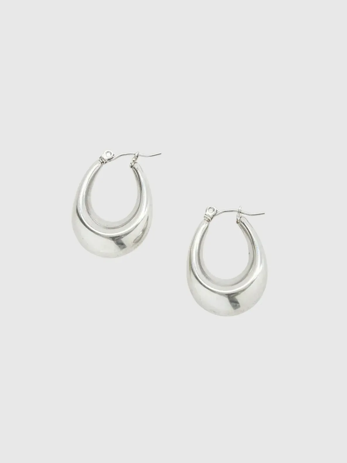 Admiral Row Silver Oval Hoop Earrings
