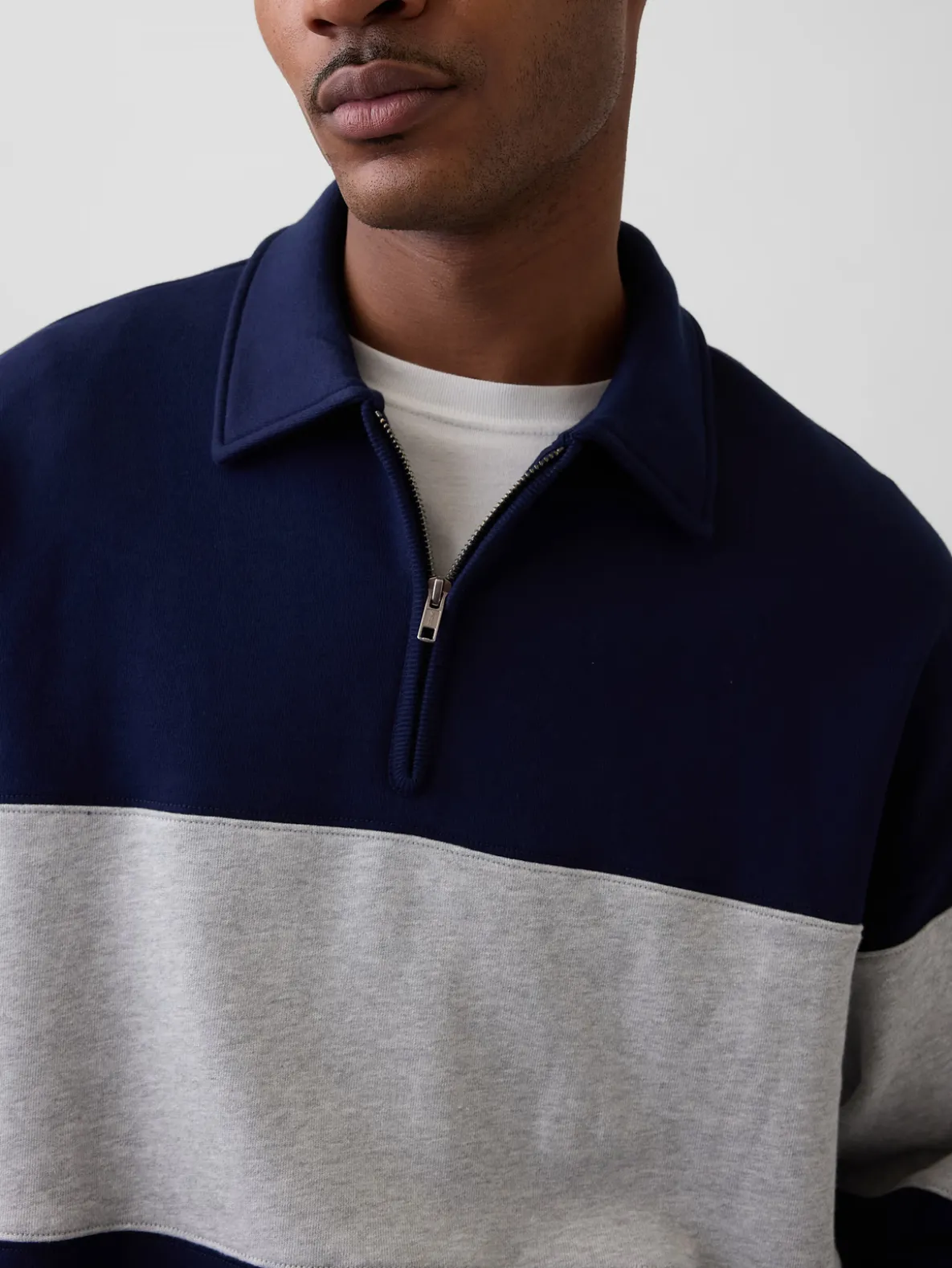Adult Heavyweight Oversized Quarter-Zip Polo Sweatshirt