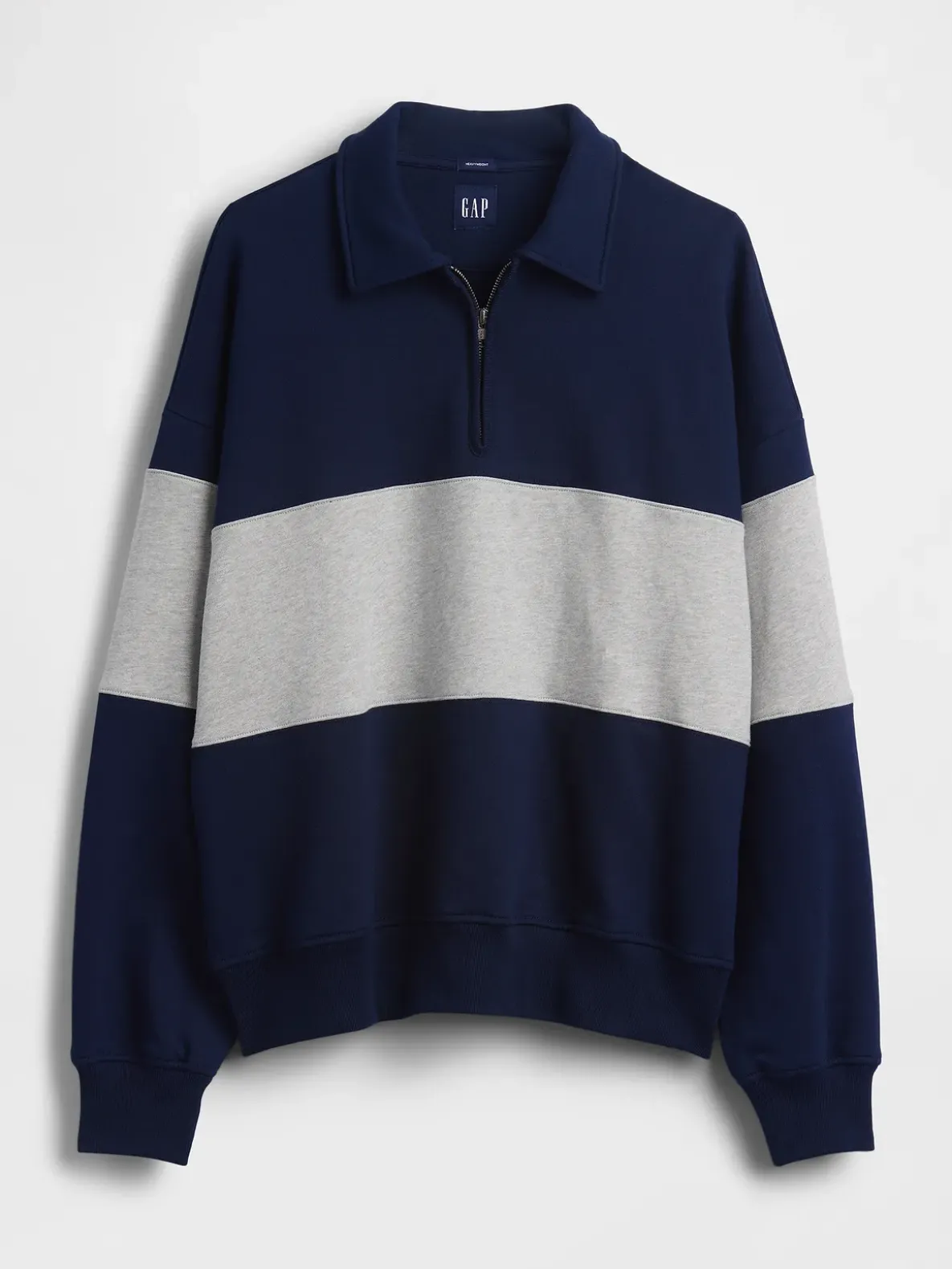 Adult Heavyweight Oversized Quarter-Zip Polo Sweatshirt