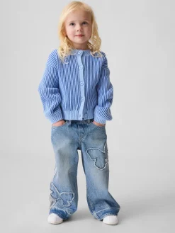 Baby & Toddler Butterfly Pull-On Baggy Jeans