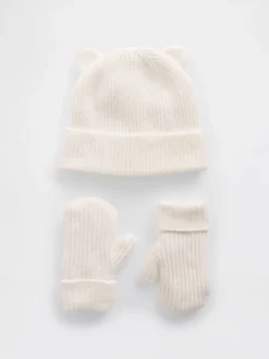 Baby & Toddler CashSoft Bear Beanie & Mittens Set