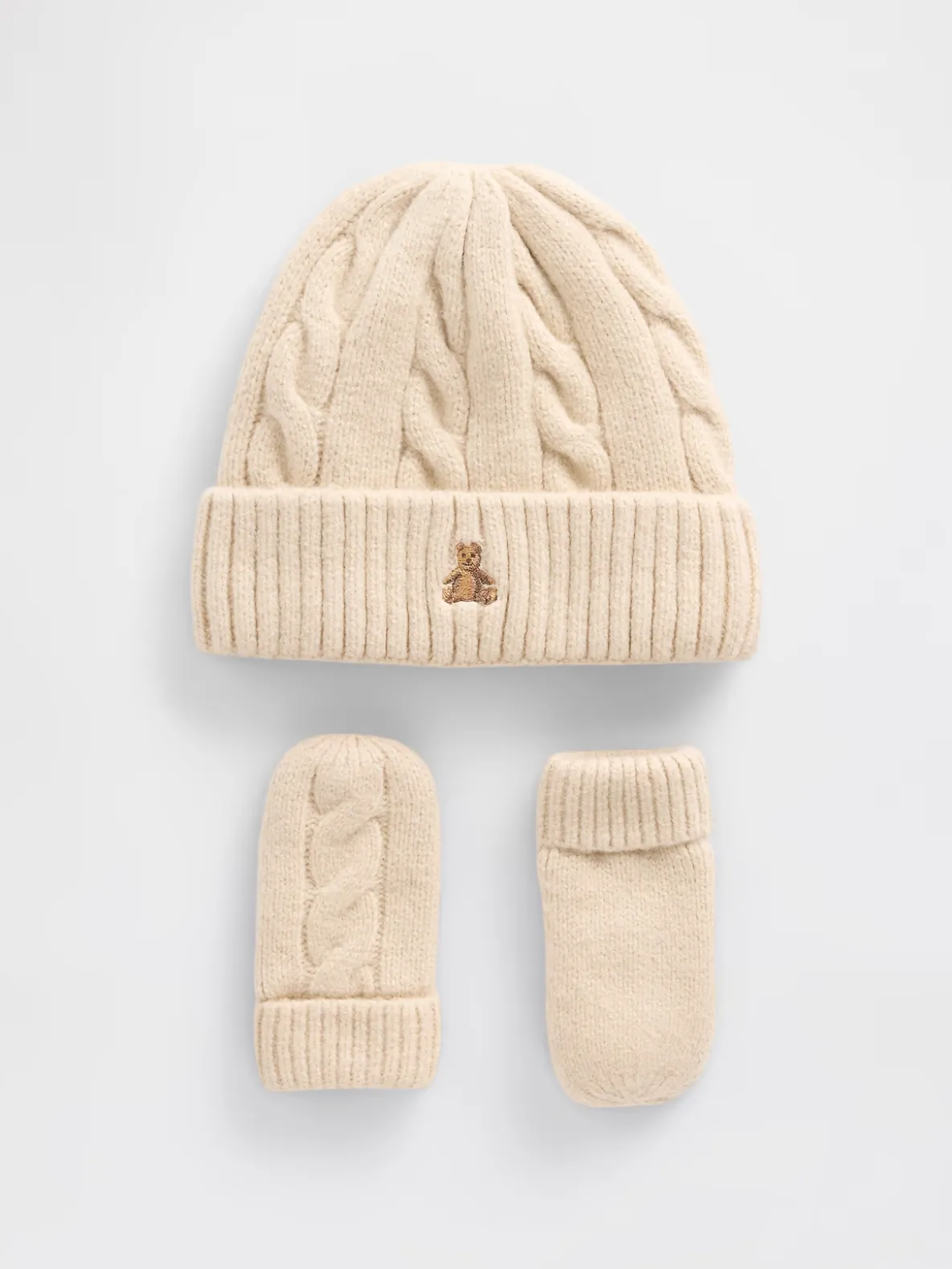 Baby & Toddler CashSoft Cable-Knit Beanie & Mittens Set