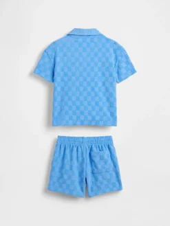 Baby & Toddler Checkered Terry Resort Outfit Set