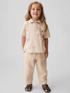 Baby & Toddler Cotton Gauze Pull-On Barrel Pants