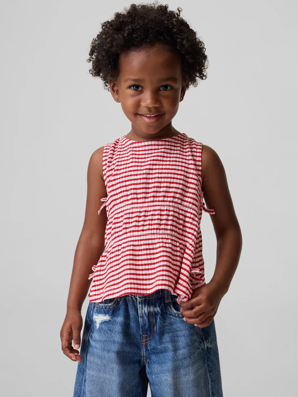 Baby & Toddler Crinkle Knit Bow Top