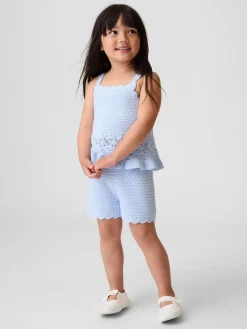 Baby & Toddler Crochet Scalloped Pull-On Shorts