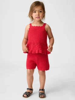 Baby & Toddler Crochet Scalloped Pull-On Shorts