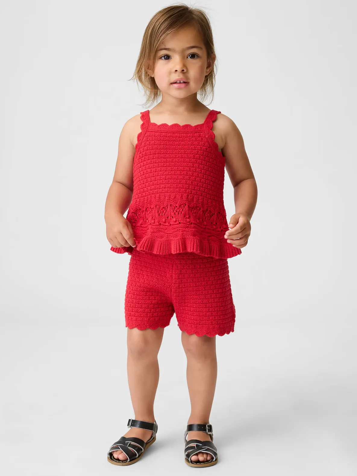 Baby & Toddler Crochet Scalloped Pull-On Shorts