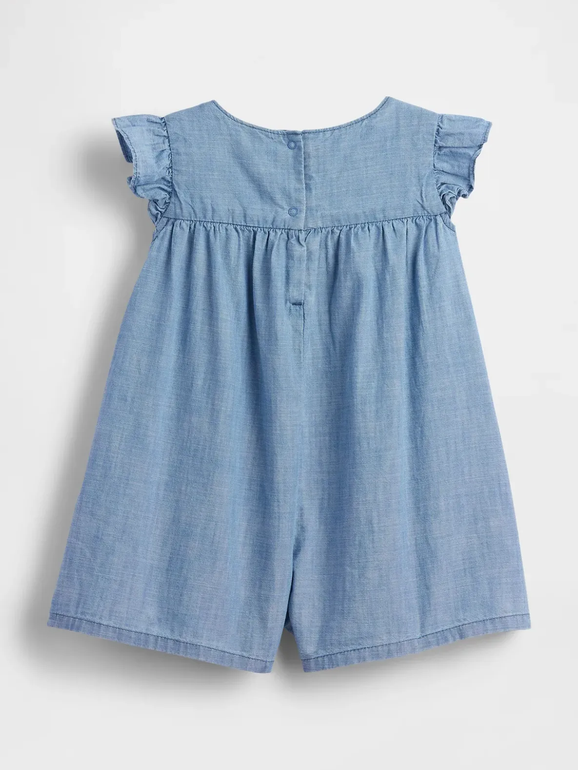 Baby & Toddler Denim Embroidered Yoke Romper